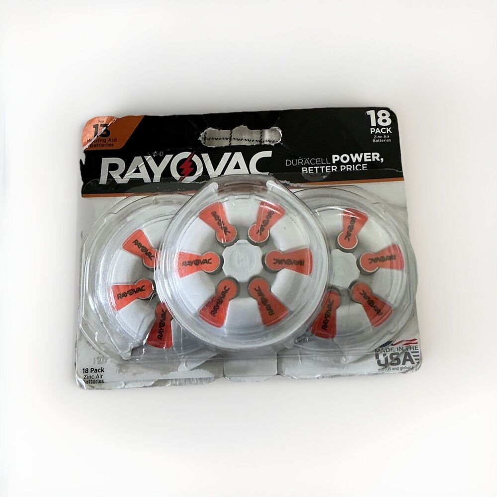 Rayovac Size 13 Hearing Aid Batteries 18 Pack EXP 09/27
